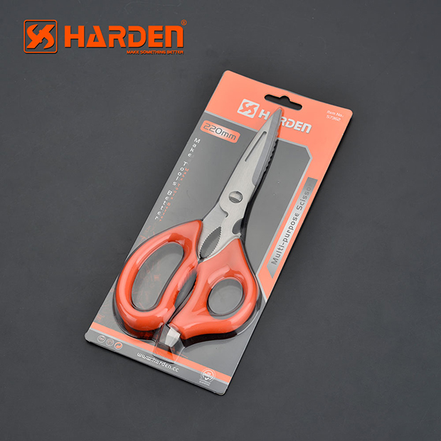 High carbon stainless steel multi-purpose scissors with contoured