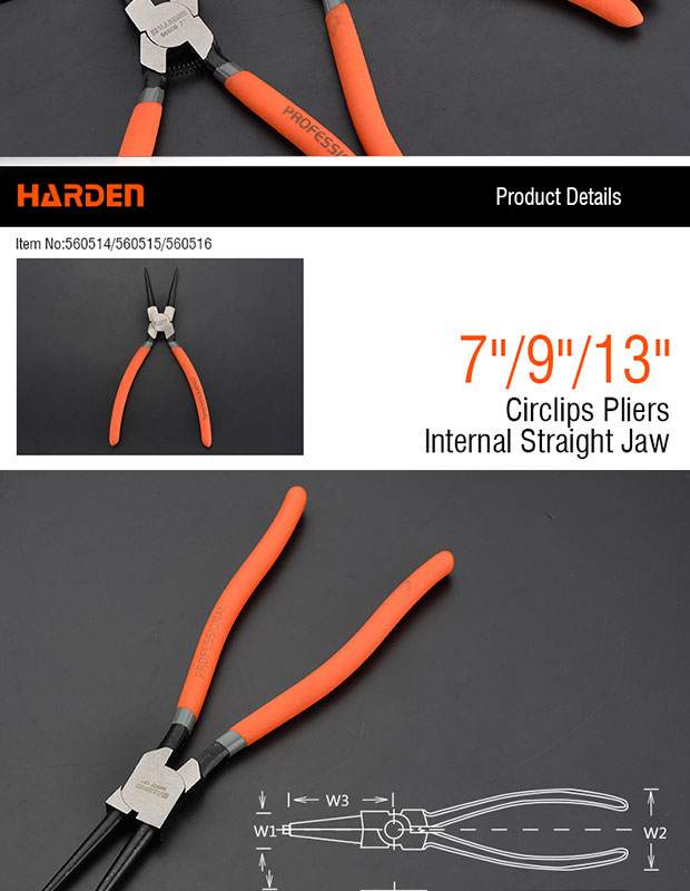 SES-125P/175P/230P/300P Snap Ring Pliers Straight-Jaw for External