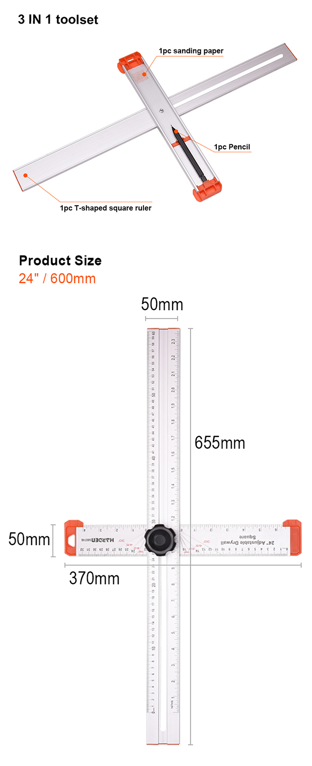 24 in. Adjustable T-Square